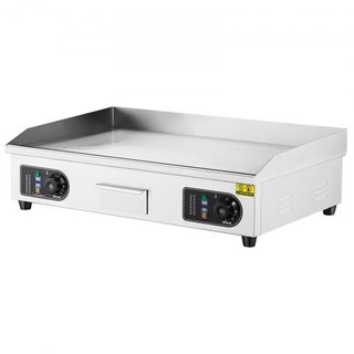 Plancha Eléctrica Comercial, Parrilla de Superficie de 4400W, Temperatura Ajustable de 122℉-572℉, 28.74 x 15.75 x 0.39in Parrilla de Acero Inoxidable con 2 Espátulas, para Hogar o Restaurante (Sin...
