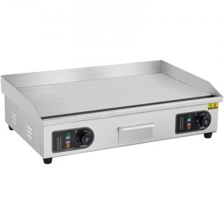 Plancha Eléctrica Comercial, Parrilla de Superficie de 4400W, Temperatura Ajustable de 122℉-572℉, 28.74 x 15.75 x 0.39in Parrilla de Acero Inoxidable con 2 Espátulas, para Hogar o Restaurante (Sin...