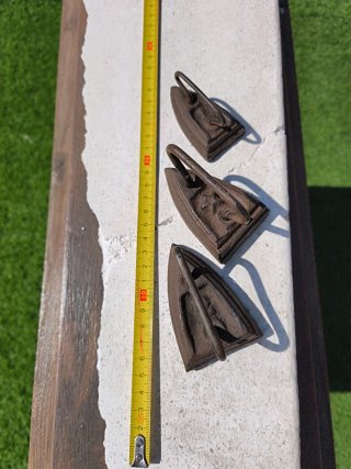 Juego de 3 planchas antiguas decorativas
