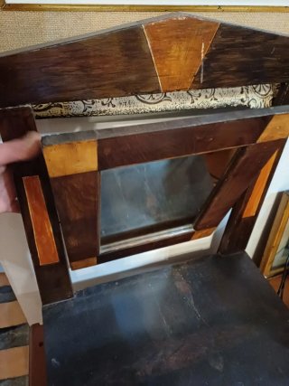 ANTIGUO TOCADOR SOBREMESA ISABELINO,ESPEJO Y CAJÓN