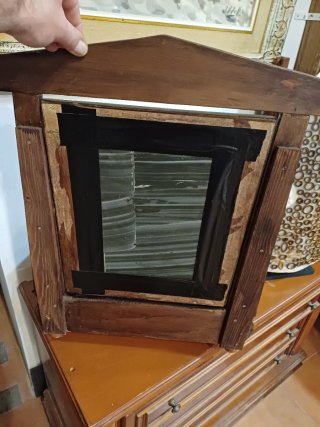 ANTIGUO TOCADOR SOBREMESA ISABELINO,ESPEJO Y CAJÓN