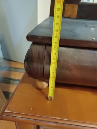ANTIGUO TOCADOR SOBREMESA ISABELINO,ESPEJO Y CAJÓN