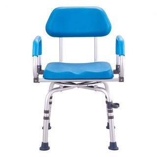 Silla de Ducha Giratoria 360 Grados, Asiento de Ducha Ajustable con Brazos Pivotantes y Asiento de Baño Acolchado para Ducha o Bañera, Silla de Bañera Antideslizante para Ancianos y Discapacitados...