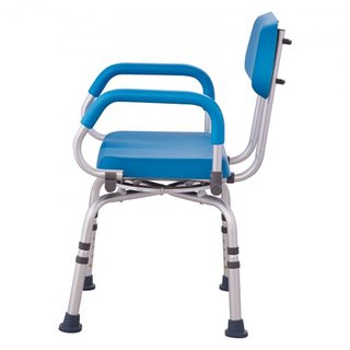 Silla de Ducha Giratoria 360 Grados, Asiento de Ducha Ajustable con Brazos Pivotantes y Asiento de Baño Acolchado para Ducha o Bañera, Silla de Bañera Antideslizante para Ancianos y Discapacitados...