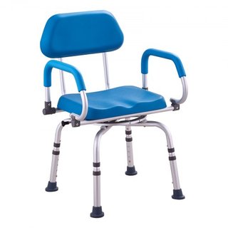 Silla de Ducha Giratoria 360 Grados, Asiento de Ducha Ajustable con Brazos Pivotantes y Asiento de Baño Acolchado para Ducha o Bañera, Silla de Bañera Antideslizante para Ancianos y Discapacitados...