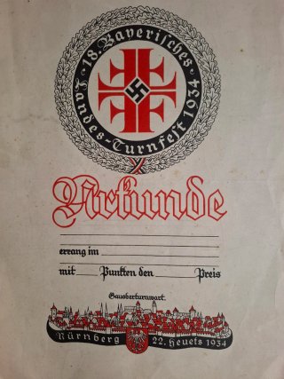 Documento Turnfest Baviera 1934