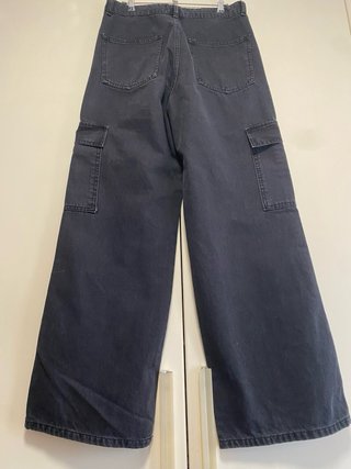 Jeans Cargo Neri Wide Leg