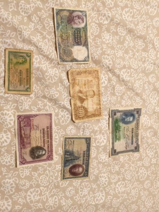Lote 5 Billetes Españoles Antiguos Pesetas