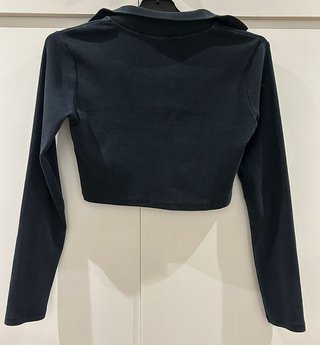 Camiseta Gris Marengo   manga larga cuello polo M