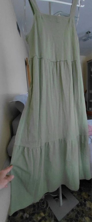Vestido largo tirantes Esprit caqui