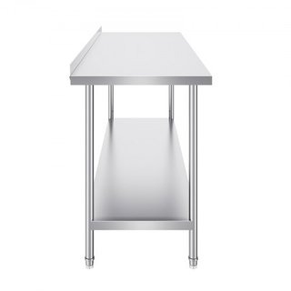 Mesa de Trabajo de Acero Inoxidable de 24 x 72 x 36 Pulgadas, Mesa de Preparación de Alimentos Comercial, Mesa de Trabajo Pesada, Mesa de Trabajo de Metal con Altura Ajustable para Restaurante, Ho...