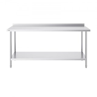Mesa de Trabajo de Acero Inoxidable de 24 x 72 x 36 Pulgadas, Mesa de Preparación de Alimentos Comercial, Mesa de Trabajo Pesada, Mesa de Trabajo de Metal con Altura Ajustable para Restaurante, Ho...