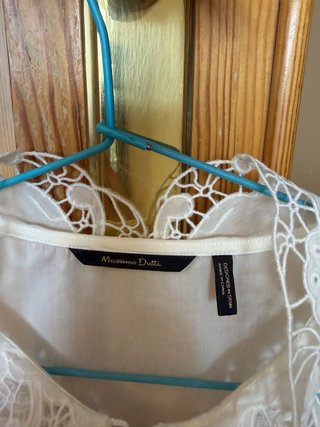 Blusa Massimo Dutti encaje blanco