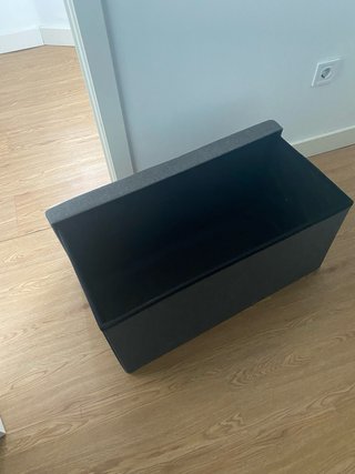 Puff baúl de almacenaje gris