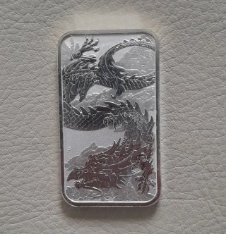 Onza Plata Rectangular Dragón 2023