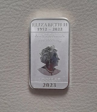 Onza Plata Rectangular Dragón 2023