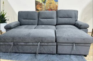 Sofá Cama Chaise Longue Gris 238cm