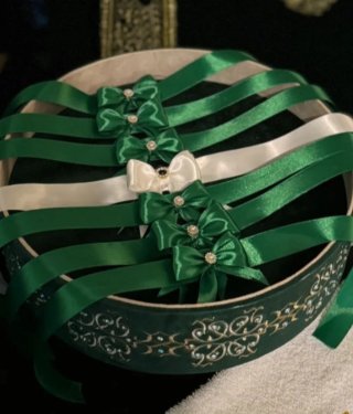 Pulseras Henna Verdes y Blancas con Perlas