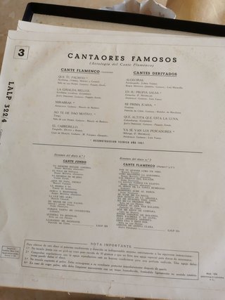 Caja 3 Vinilos Cantaores Flamencos