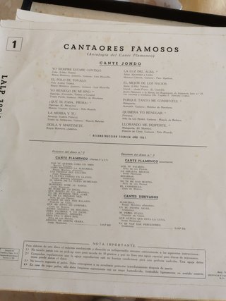 Caja 3 Vinilos Cantaores Flamencos
