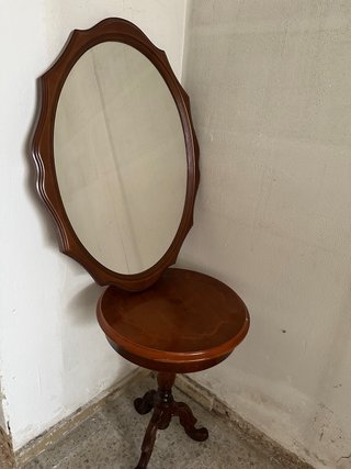 Conjunto mesa y espejo madera