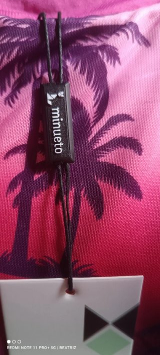 Camiseta Minueto Palmeras Rosa y Morado