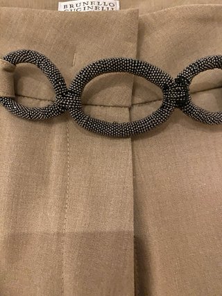Pantaloni eleganti beige con cintura