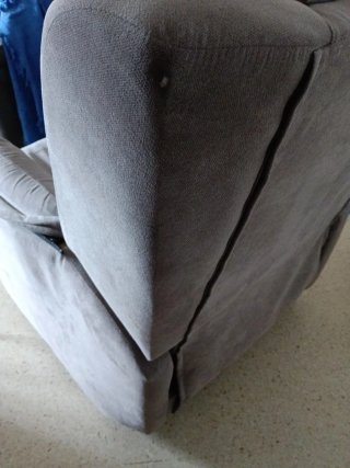 Sillón de tela beige/gris