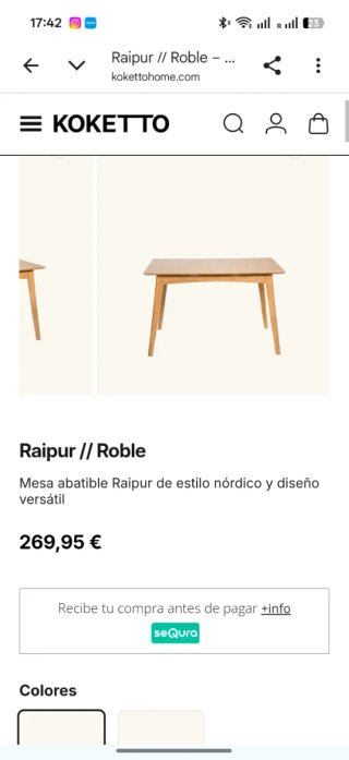 Tavolo Nordico Pieghevole in Rovere