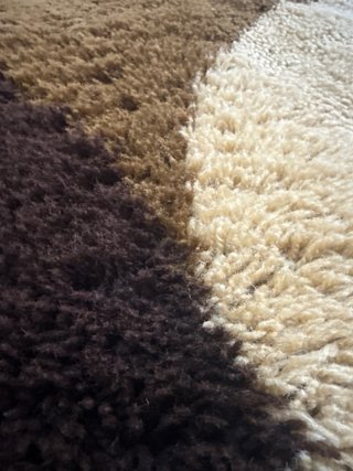 Alfombra Lana Català 70s Marrón Naranja beige.