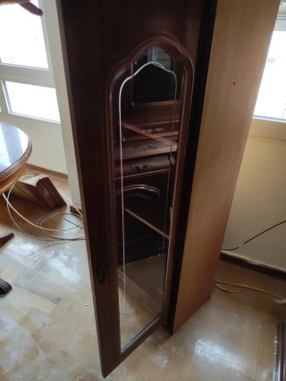 Vitrina de madera con puerta de cristal