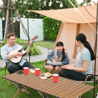 Mesa Camping Plegable Madera y Metal