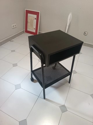 Mueble auxiliar negro 2 estantes