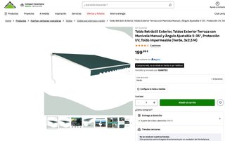 Toldo Retráctil Exterior Terraza Verde 3x2,5 M