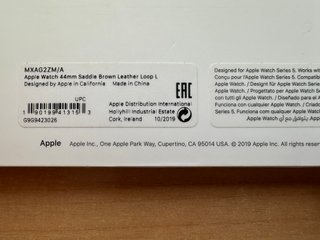 Apple Watch 44mm. Saddle Brown Leather Loop L