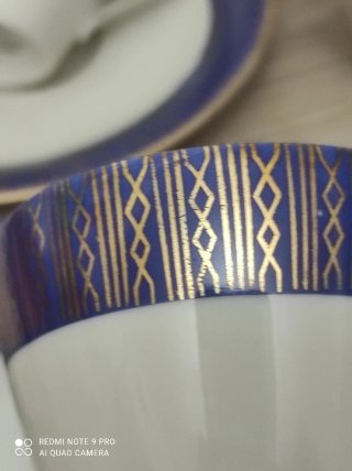 Set Tè Porcellana Vintage Blu e Bianco