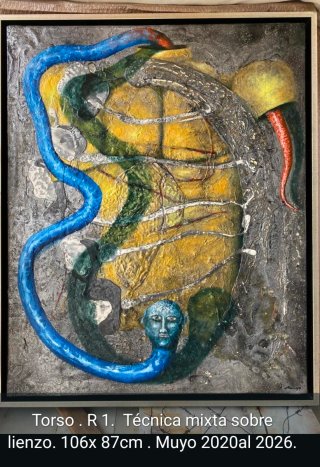 Pintura En la cuerda floja 100x100cm