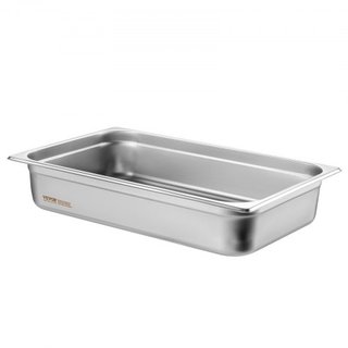 6 Pack de Sartenes de Hotel, Sartén de Vapor de Tamaño Completo Anti-Jam, Sartén de Mesa de Restaurante de Acero Inoxidable de 0.8 mm de Grosor, Sartén de Mesa Comercial de 4 Pulgadas de Profundid...