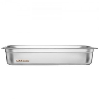 6 Pack de Sartenes de Hotel, Sartén de Vapor de Tamaño Completo Anti-Jam, Sartén de Mesa de Restaurante de Acero Inoxidable de 0.8 mm de Grosor, Sartén de Mesa Comercial de 4 Pulgadas de Profundid...