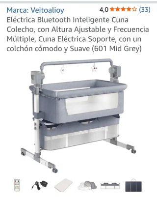 Cuna Colecho Electrónica Inteligente+Colchón NUEVO