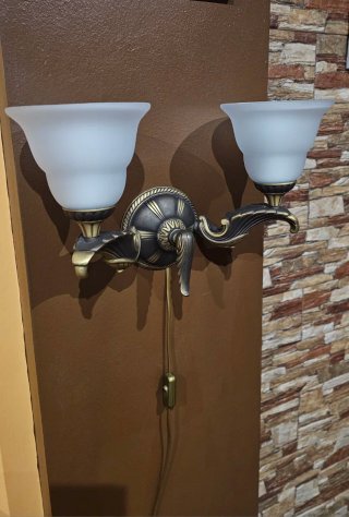 Lámpara de pared doble metal y cristal