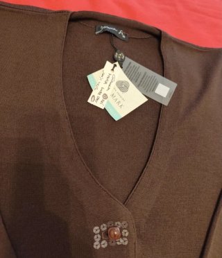 Cardigan Marrone Lana Merino