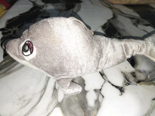 Peluche gris brillante