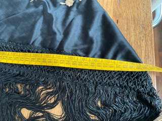 Sciarpa Manila Nera con Ricami Oro
