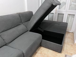 Sofá modular gris tela