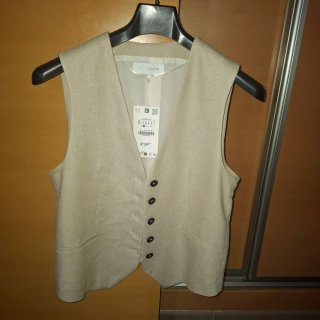Chaleco de lino beige talla S