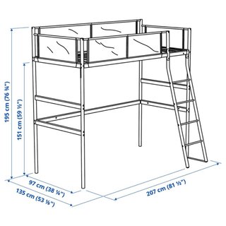 Cama alta Ikea Vitval