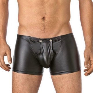Boxer estilo cuero con apertura frontal y botones