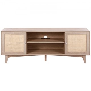 Soporte de TV de ratán 191cm Televisor Armario de TV Boho Mueble de TV de roble