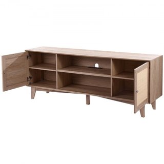 Soporte de TV de ratán 191cm Televisor Armario de TV Boho Mueble de TV de roble